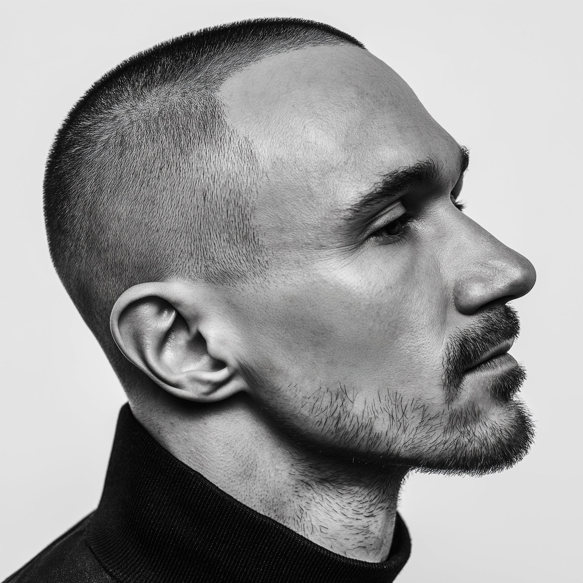 Depiction of the protagonist’s side profile